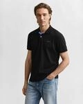 Poloshirt GANT "REG CONTRAST PIQUE SS POLO", Herren, Gr. M, schwarz, Obermaterial: