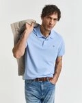 Gant Poloshirt REG SHIELD SS PIQUE POLO mit Logo und Flachstrickkragen 100% Baumwolle