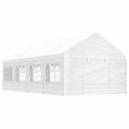 vidaXL Partyzelt Pavillon mit Dach Wei&szlig; 8,92x4,08x3,22 m Polyethylen