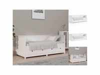 vidaXL Bettgestell Tagesbett Gästebett Weiß 100x200 cm Massivholz Kiefer Bett