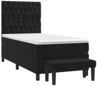 vidaXL Bett Boxspringbett mit Matratze Schwarz 90x200 cm Samt