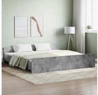 vidaXL Bett, Bettgestell mit Kopf- und Fu&szlig;teil Betongrau 180x200 cm