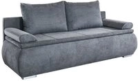 Sofa LENON, Grau, Stoffbezug, Schlaffunktion, Bettkasten, mit Kissen