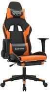 vidaXL Gaming-Stuhl Gaming-Stuhl mit Massage & Fu&szlig;st&uuml;tze Schwarz Orange...