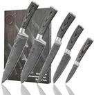 Wakoli Messer-Set EDIS 5er Damastmesser-Set I Kochmesser K&uuml;chenmesser I 8-20 cm