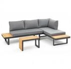 Greemotion Gartenlounge-Set Samara Lounge-Set Beige-Holz / Grau inkl. Auflagen &