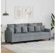 vidaXL Sofa vidaXL 3-Sitzer-Sofa Hellgrau 180 cm Stoff