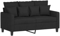 vidaXL Sofa, 2-Sitzer-Sofa Schwarz 120 cm Stoff