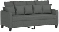 vidaXL Sofa vidaXL 2-Sitzer-Sofa Dunkelgrau 140 cm Stoff