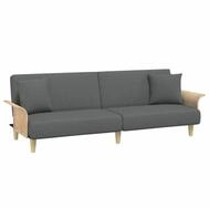 vidaXL Sofa Schlafsofa mit Armlehnen Dunkelgrau Stoff