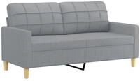 vidaXL Sofa, 2-Sitzer-Sofa Hellgrau 140 cm Stoff