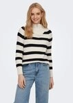 ONLY Stehkragenpullover ONLLEISE FREYA LS ZIP HIGH NECK KNT NOOS mit Streifenmuster