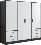 FORTE Kleiderschrank Jupiter, Made in Europe, mit Schubladen (Ma&szlig;e (T/H): 60/200 cm)