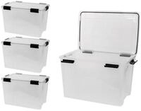 Kreher Aufbewahrungsbox Set: 4 x Box mit Dichtung 50 Liter Volumen