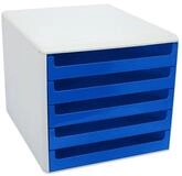 Metzger & Mendle Schubladenbox, mit lichtgrauer H&uuml;lle, 5 Schubladen, halboffen,