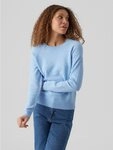 Vero Moda Rundhalspullover VMDOFFY LS O-NECK BLOUSE GA NOOS Materialmix, regular fit