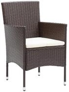 vidaXL Gartenstuhl, Garten-Essst&uuml;hle 2 Stk. Poly Rattan Braun