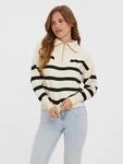 Troyer VERO MODA "VMSABA STRIPE LS HIGHNECK BLOUSE GA NOOS", Damen, Gr. XL,