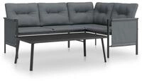 vidaXL Gartenlounge-Set, 2-tlg. Lounge Set Anthrazit Stahl