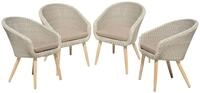 Garden Pleasure Gartenstuhl ARVADA (Set, 4 St), Akazie/Polyrattan, hellgrau,...