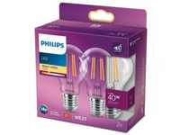 Philips LED-Lampe E27 4,3W 2.700K Filament 2er F