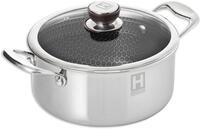 HENSSLERS Kochtopf, Edelstahl (2-tlg), &Oslash; 20 cm, 2,8 Liter, 3-Schicht Material mit