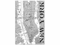 Art-Land New York Karte Straßen Karte Vintage Schwarz und Weiß 40x60cm