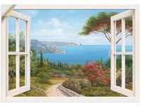 Art-Land Fensterblick Haus am Meer I 130x90cm