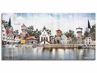 Artland Leinwandbild Lingen Ems Skyline Collage, Deutschland (1 St), auf...