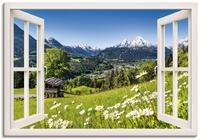 Artland Wandbild Fensterblick Bayerischen Alpen, Berge (1 St), als Leinwandbild,