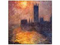 Artland Leinwandbild Parlament in London bei Sonnenuntergang, Sonnenaufgang &