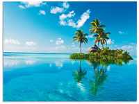 Artland Wandbild Tropisches Paradies - Insel Palmen Meer, Amerika (1 St), als