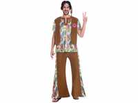Amscan Hippie-Kostüm 60er 70er Jahre Hippie Kostüm "Psychedelic" für Herrn