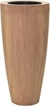 VIVANNO Pflanzk&uuml;bel Fiberglas CITY Rund - Streifenbeige Geriffelt (1 St), 37x80 cm