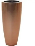 VIVANNO Pflanzk&uuml;bel Fiberglas CITY Rund - Rosegoldmetallic Metallic Hochglanz (1