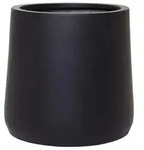 VIVANNO Blumentopf Fiberglas VEKRA Rund - Schwarz Matt (1 St), 55x50 cm schwarz 80 l
