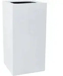 VIVANNO Pflanzk&uuml;bel Fiberglas BLOCK S&auml;ule - Wei&szlig; Matt (1 St), 40x40x80 cm wei&szlig;
