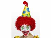 Smiffys Kostüm Clown Spitzhut mit Perücke