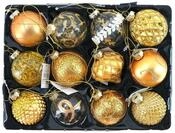 BURI Weihnachtsbaumkugel Glas-Weihnachtsbaumkugeln 12er-Set Christbaumschmuck