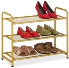 relaxdays Schuhregal Goldenes Schuhregal Metall
