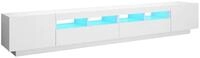 vidaXL TV-Schrank NA TV-Schrank mit LED Leuchten Wei&szlig; 260x35x40 cm Lowboard