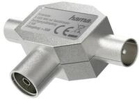 Hama SAT-Verteiler Antennen-Verteiler, Koax-Kupplung- 2 Koax-Stecker, Metall