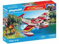 Playmobil® Konstruktions-Spielset Feuerwehrflugzeug mit Löschfunktion (71463),