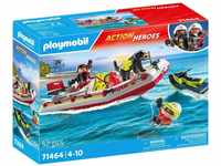 Playmobil® Konstruktions-Spielset Feuerwehrboot mit Aqua Scooter (71464),...