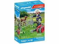 Playmobil® Konstruktions-Spielset Feuerwehr-Tierrettung (71467), Action...