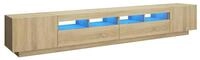 vidaXL TV-Wand, TV-Schrank mit LED-Leuchten Sonoma-Eiche 260x35x40 cm