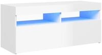 vidaXL TV-Schrank TV-Board mit LED-Leuchten Hochglanz-Wei&szlig; 90x35x40 cm
