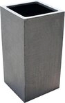 VIVANNO Pflanzk&uuml;bel Pflanzk&uuml;bel BLOCK Fiberglas Betongrau 30x30x75 cm (1 St),