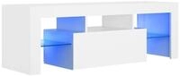 vidaXL TV-Schrank NA TV-Schrank mit LED Leuchten Wei&szlig; 120x35x40 cm Lowboard