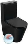 Sapho Tiefsp&uuml;l-WC PACO RIMLESS Kombi-WC, Abgang senkrecht/waagerecht, Schwarz matt,